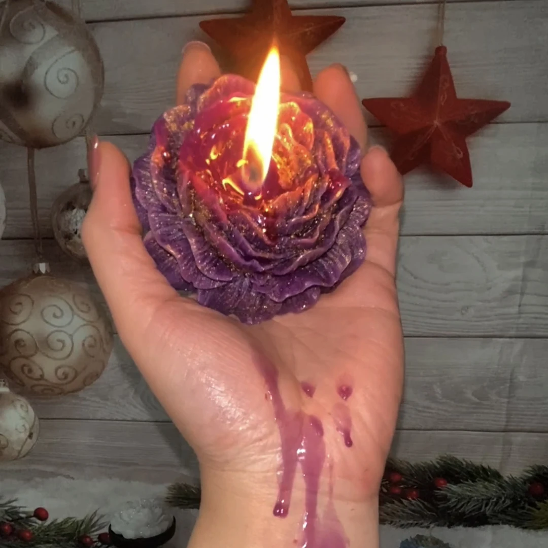 【鎏金玫瑰蜡烛手作】香薰蜡烛牡丹鎏金低温蜡烛香薰手工蜡烛
