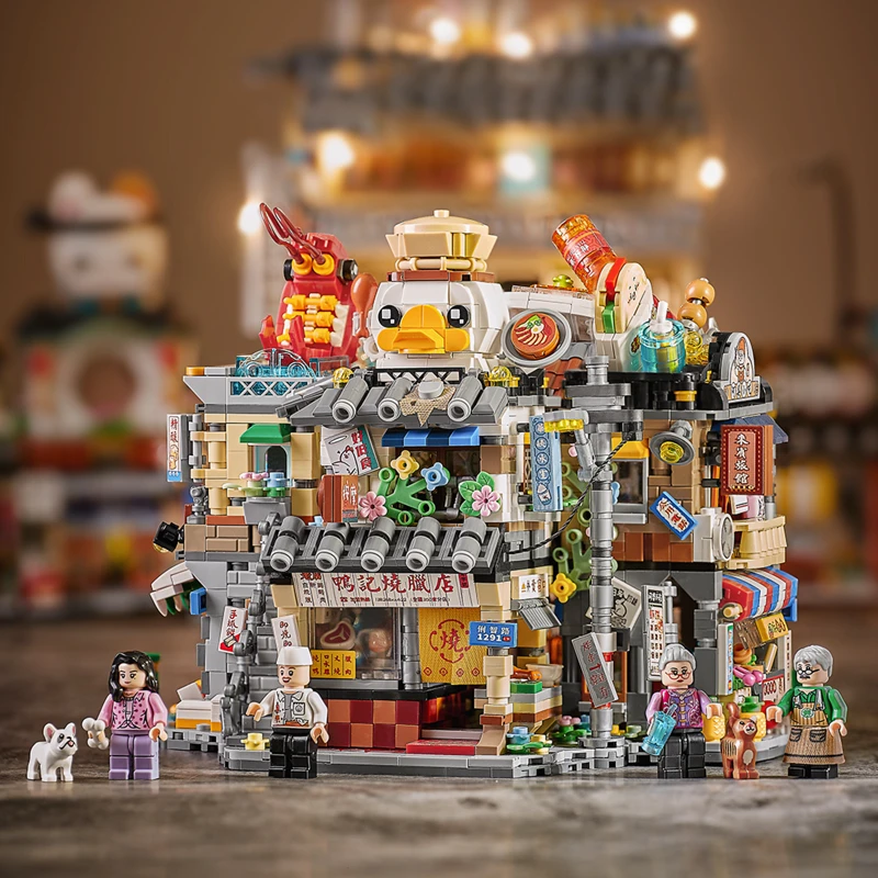 Loz积木小吃店烧腊店场景拼装益智玩具男女孩摆件礼物