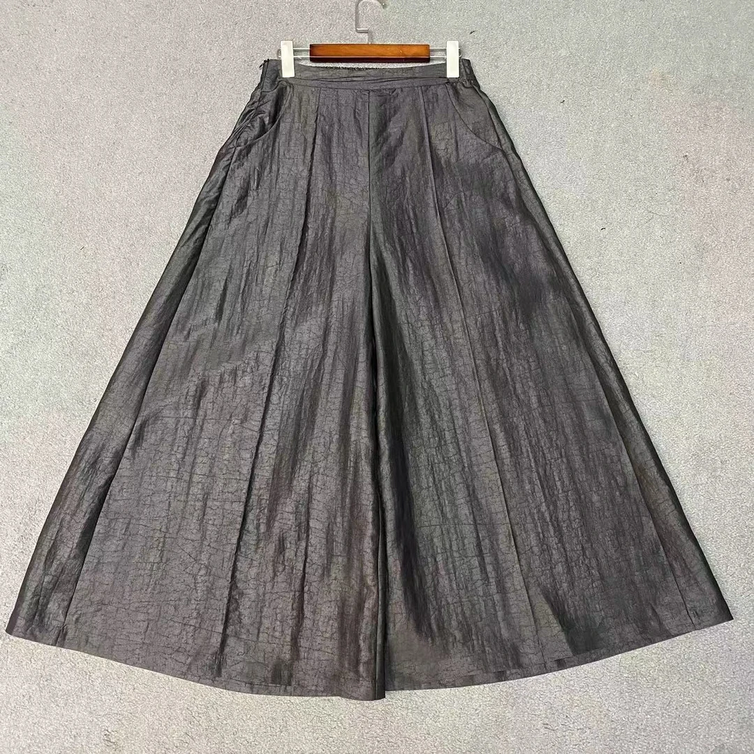 【大芦哥】桑蚕丝香云纱龟裂纹高颜值大脚裤甩裤 A30-912女装