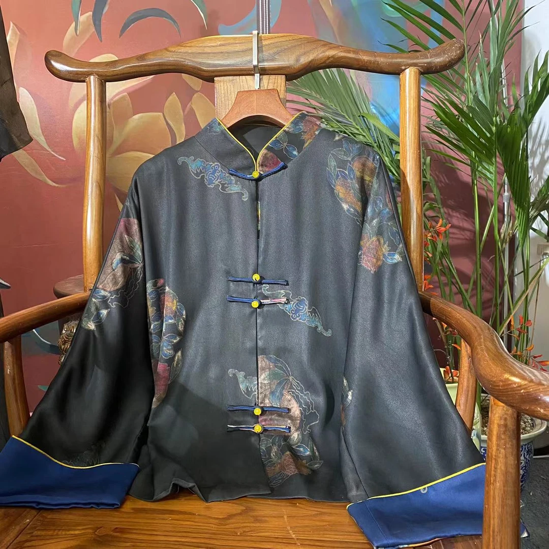 【大芦哥】桑蚕丝重锻手绘透彩双非遗新中式上衣A32-1056