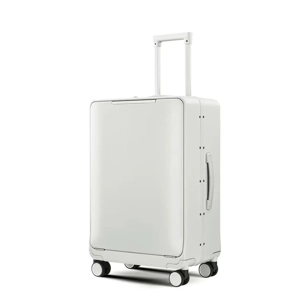 2024多功能前开口行李箱铝框时尚潮流旅行箱静音万向轮拉杆箱新款