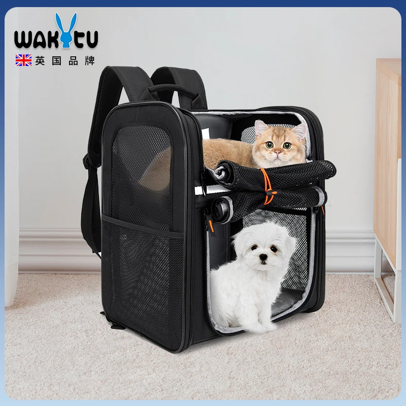 wakytu英国品牌宠物背包外出便携猫包透气双肩包大容量洗澡神器