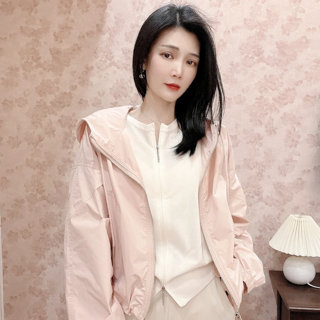 时尚薄款宽松防晒衣外套女连帽户外夏季透气防晒服休闲百搭运动风