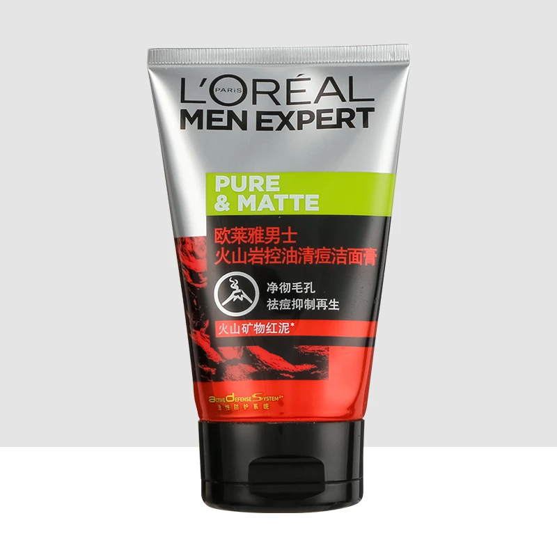 L'ORÉAL/欧莱雅男士洗面奶护肤清痘控油活性清洁面抗黑头滋润抑制
