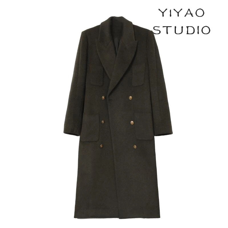 亦瑶定制   安道尔 秋冬新款高端品质长款赫本风外套  2DWJJ1309