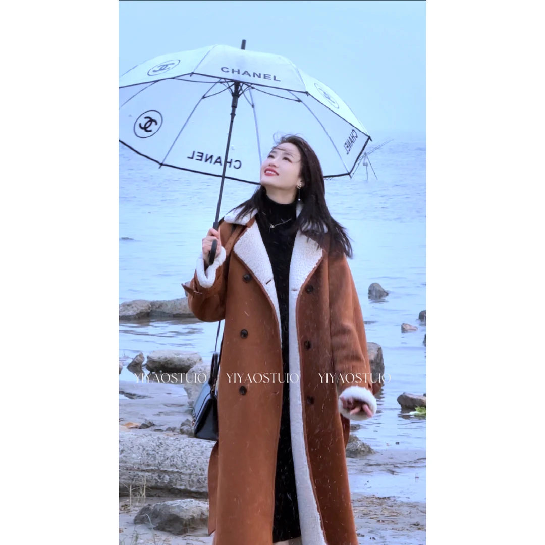 亦瑶定制  枫华正茂 秋冬款轻奢高端时尚气质皮毛一体3DWDD2636