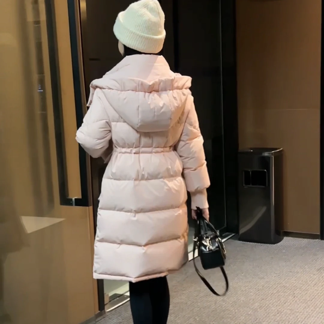 【琳琳小个子】高级感针织袖拼接羽绒服女2024冬季新款白鸭绒外套