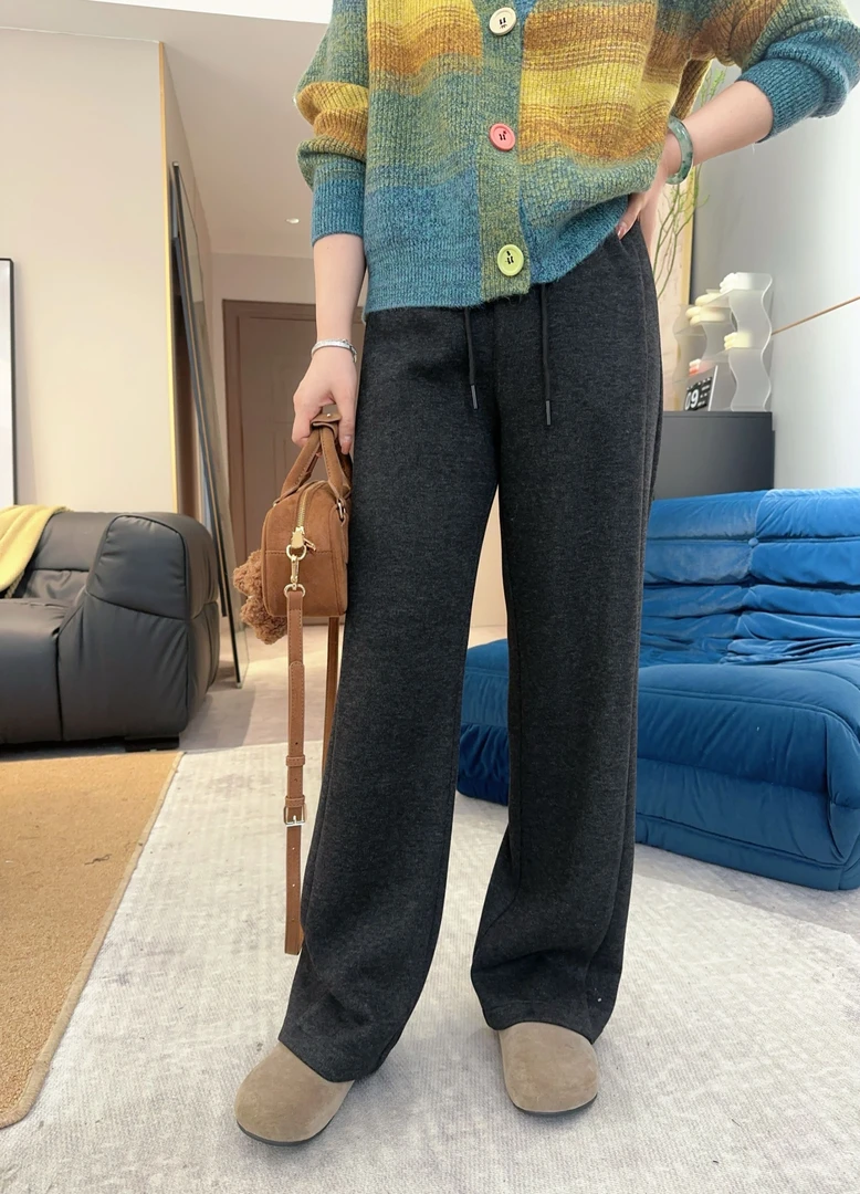 【加厚梧桐裤】秋冬新款小个子显瘦垂感抽绳百搭窄版梧桐裤 F68191