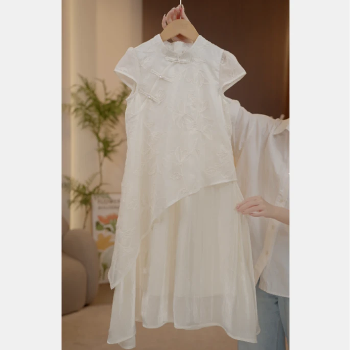 1354女童连衣裙儿童2025夏季新款爆款新中式旗袍裙中大童漂亮裙子