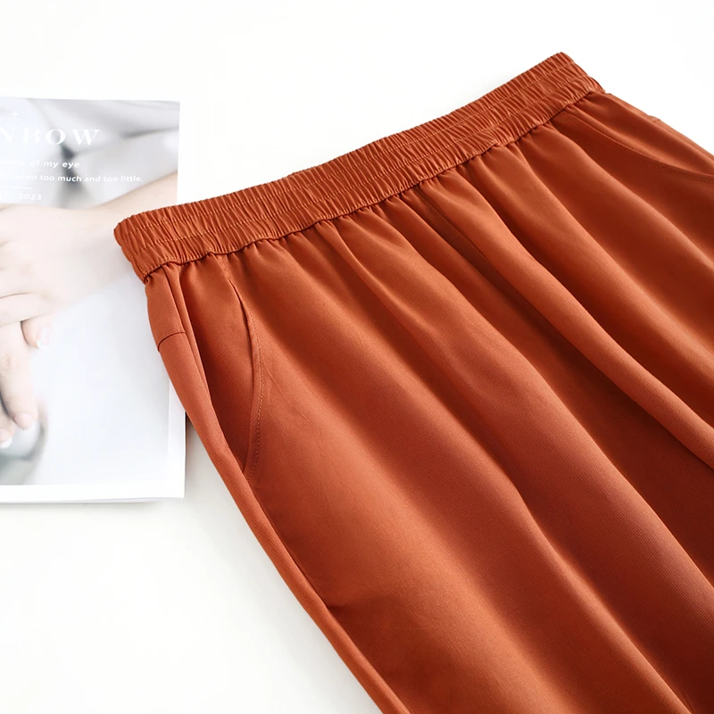 施小婵TS-055A兰精天丝哈伦裤莱赛尔小脚裤休闲百搭夏季薄款宽松