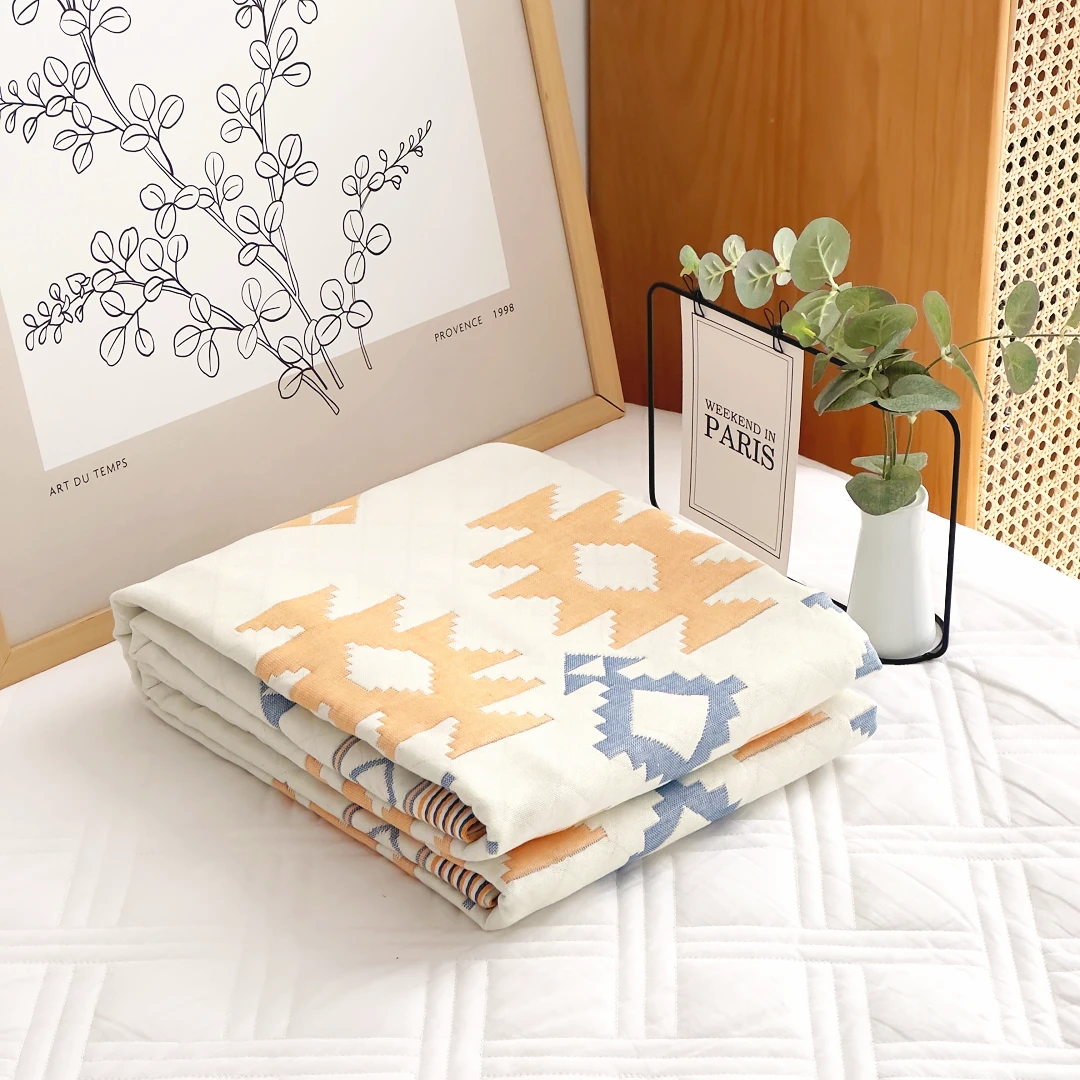 【京かわ会社】纯棉纱布毛巾被150*200cm 棱型