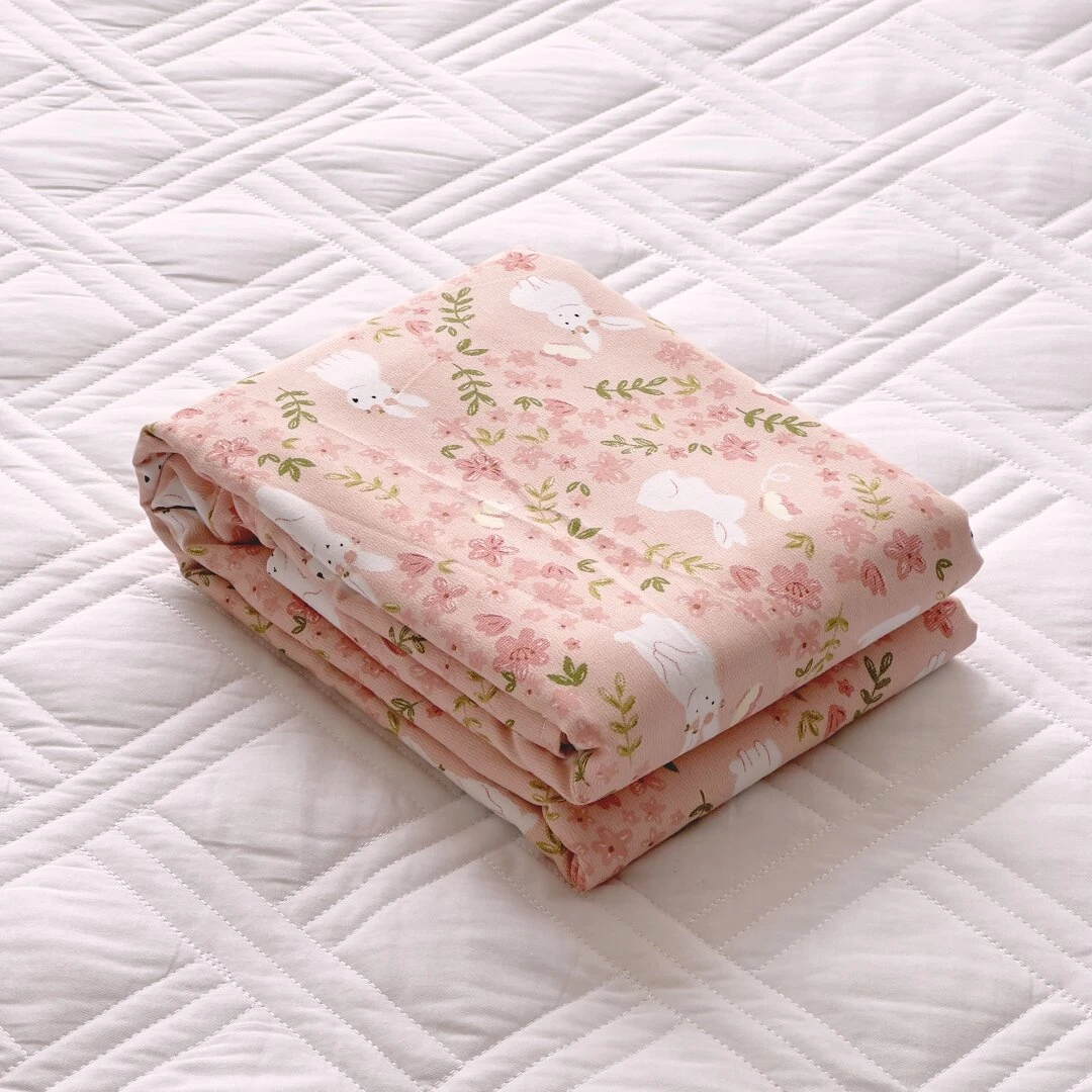 【京かわ会社】双层纱磨毛床单200*220cm 花花兔
