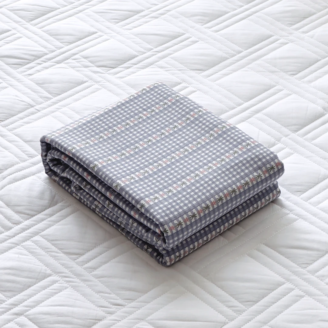 【京かわ会社】纯棉 加厚细纱粗布 双人床单 220*245cm 蓝色蝴蝶结