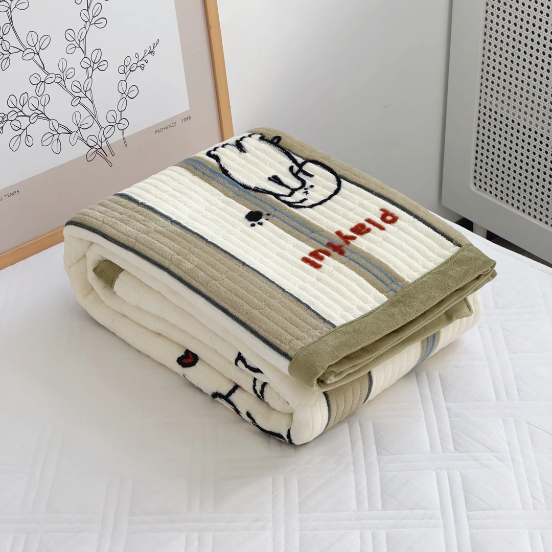 【京かわ会社】宝宝绒盖毯200*230cm 问号狗