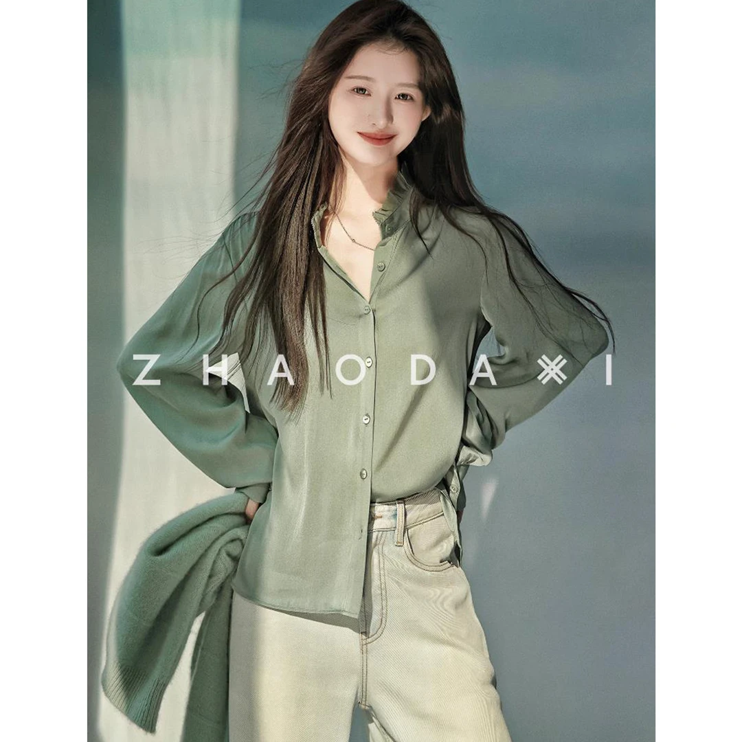 【赵大喜】西西里衬衫 | 秋冬新色 19姆米桑蚕丝 木耳边