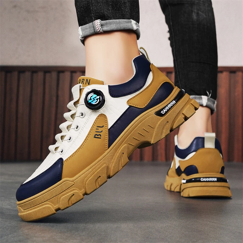 森刻男鞋秋季2024新款运动休闲跑步鞋爆款旋转纽扣男鞋百搭潮流鞋