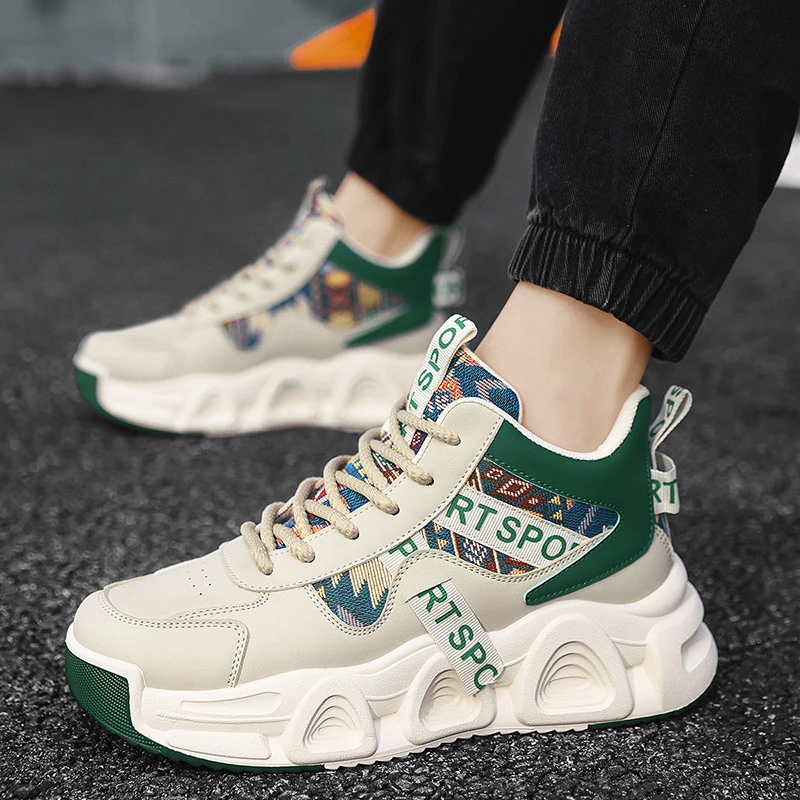 森刻25年高帮男鞋秋冬运动厚底防滑皮面防水户外登山马丁靴新款