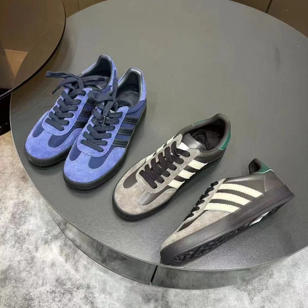 2024秋季新款真皮时尚平底欧货德训鞋