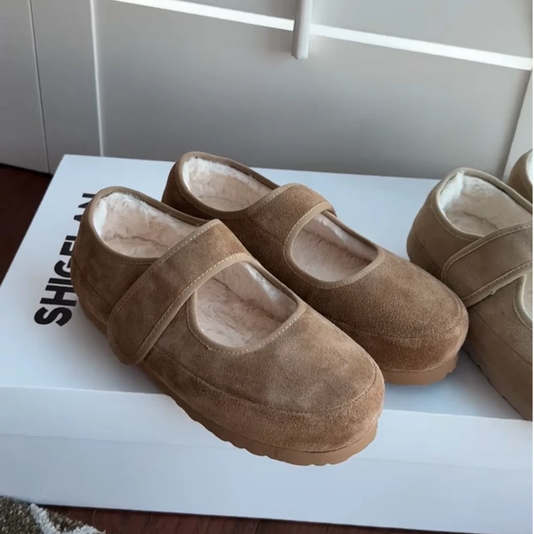 诗歌兰2024新款厚底加绒玛丽珍棉鞋5211-03