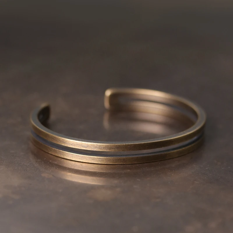 黄铜手镯 原创手工做旧手镯简约女款 复古个性手环男女百搭手饰品