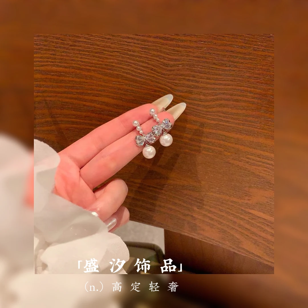 铜合金耳饰 「恋爱研究社」气质款蝴蝶结耳环