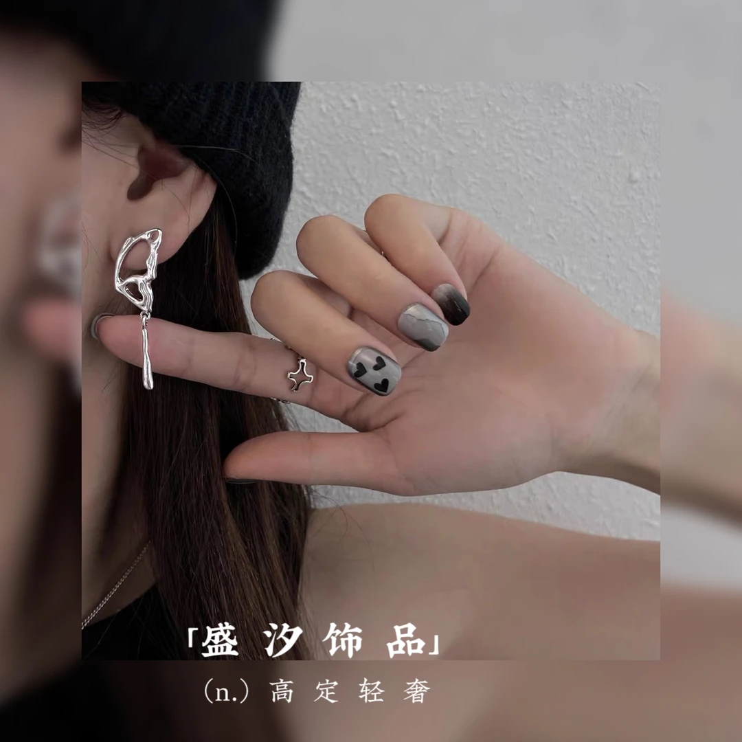 铜合金耳饰 「B7」ab款冷淡风耳环蝴蝶耳环日常百搭精致