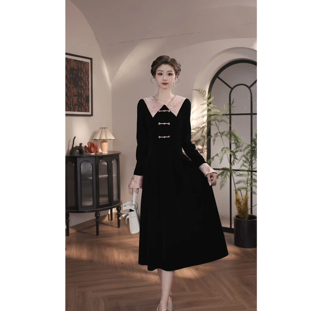 【薇宝儿-婷婷】-新款独特别致新中式国风韵味减龄连衣裙-BN683Q