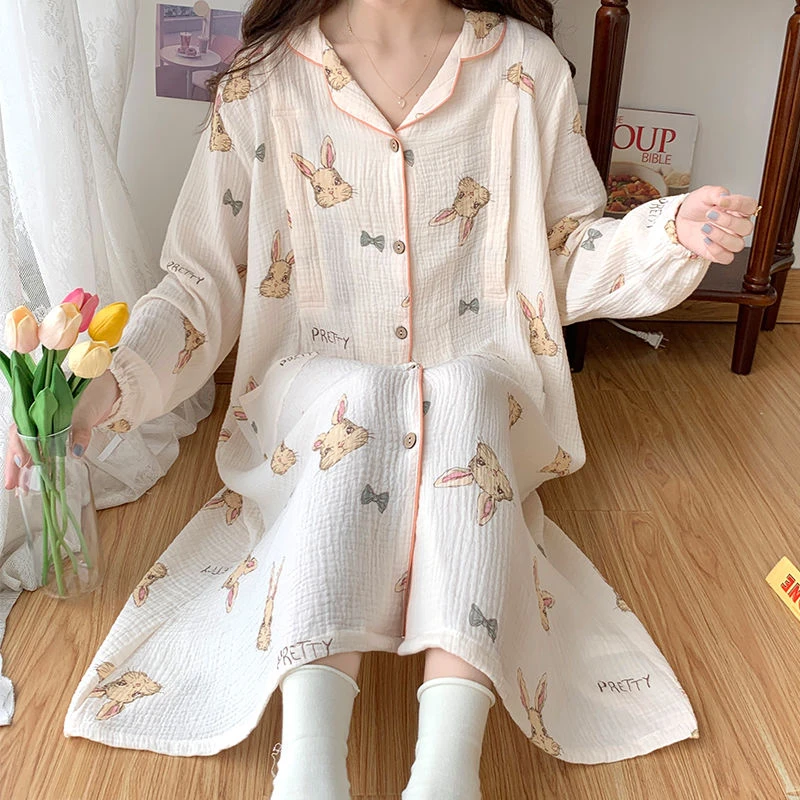 【亏本清仓】纯棉纱布哺乳睡裙春秋产检医院进产房待产裙夏季月子服