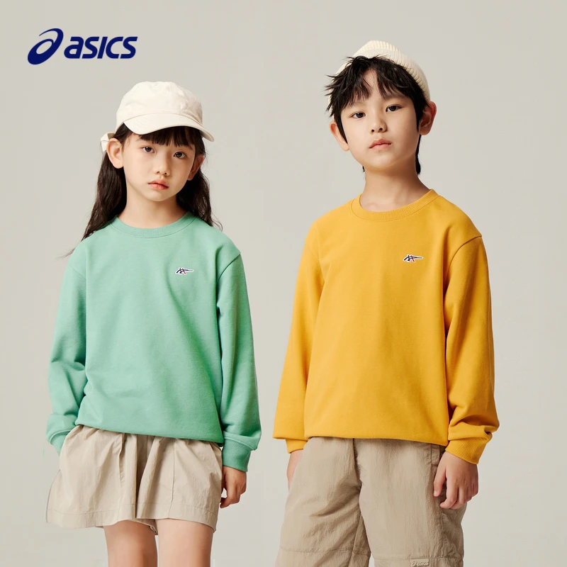 ASICS/亚瑟士儿童上衣套头圆领印花休闲长袖卫衣333221213135