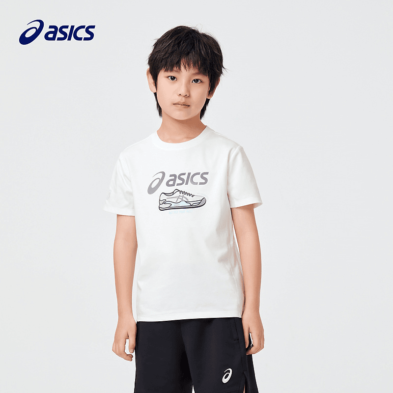 ASICS/亚瑟士童装2024款男女童速干舒适运动短袖T恤331241173052
