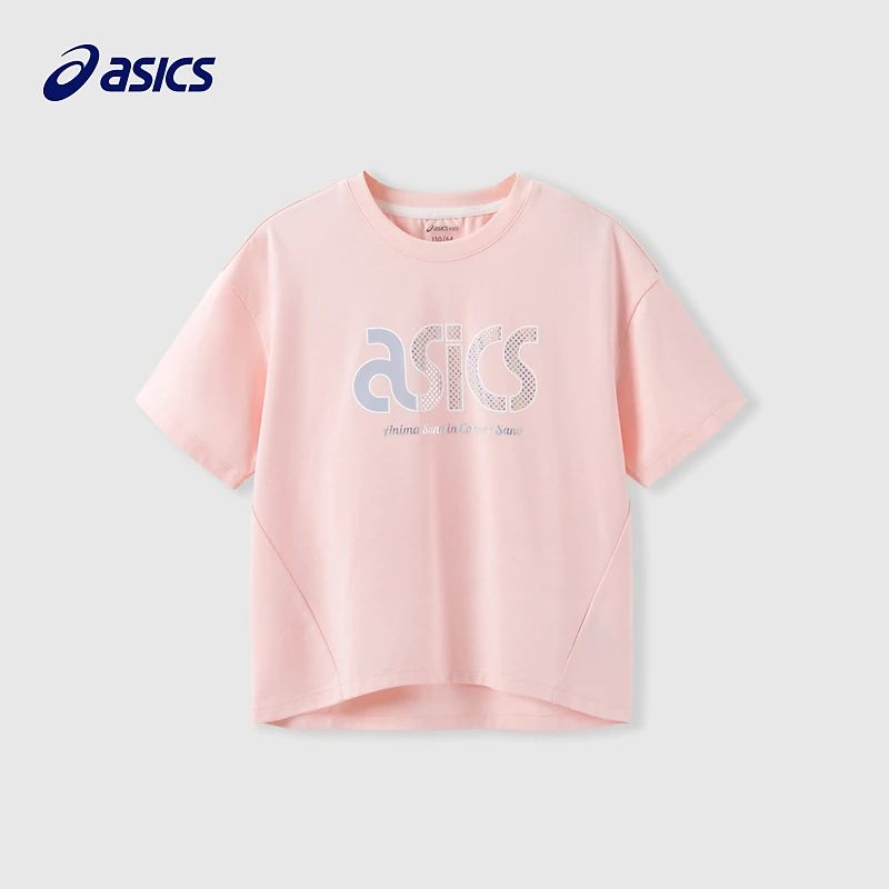 Asics亚瑟士儿童装夏季女童休闲运动凉感防晒短袖T恤332231174019