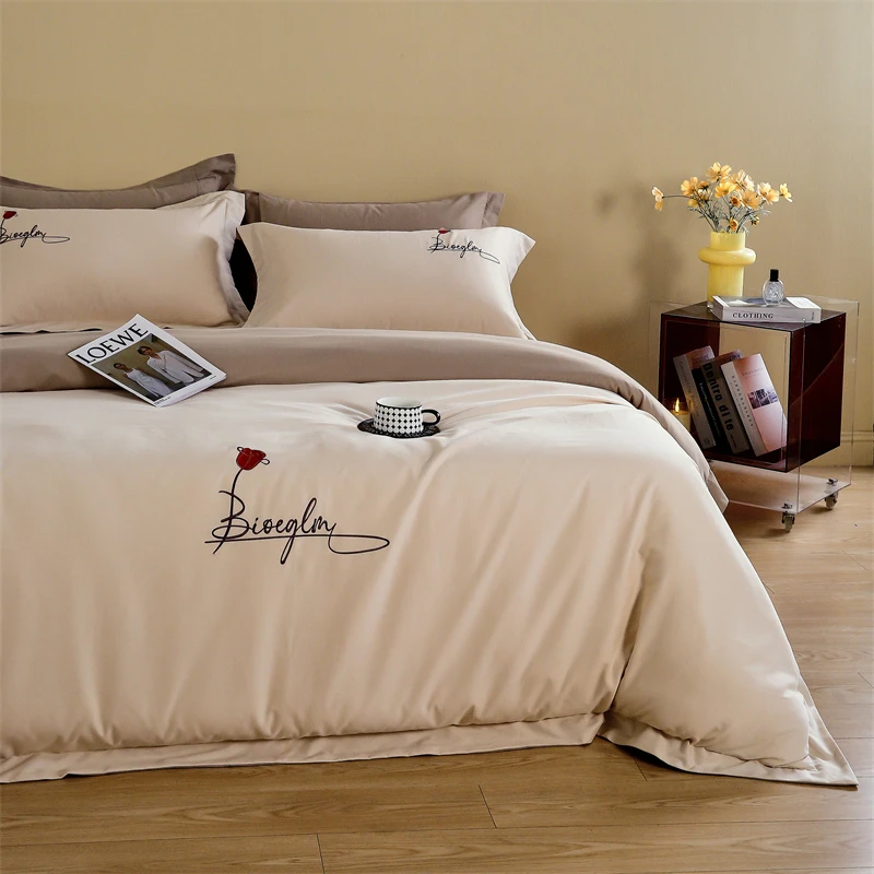 【香姐姐】冬季100支全棉磨毛加厚四件套纯棉轻奢纯色床笠床上用品