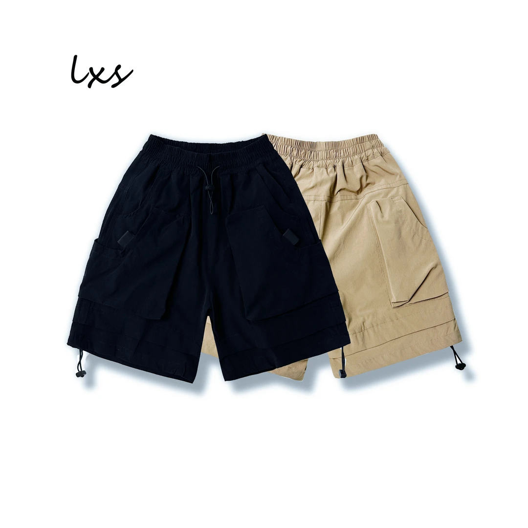 鹿小生童装儿童工装夏季时尚短裤立体大口袋抽绳五分工装裤C88188