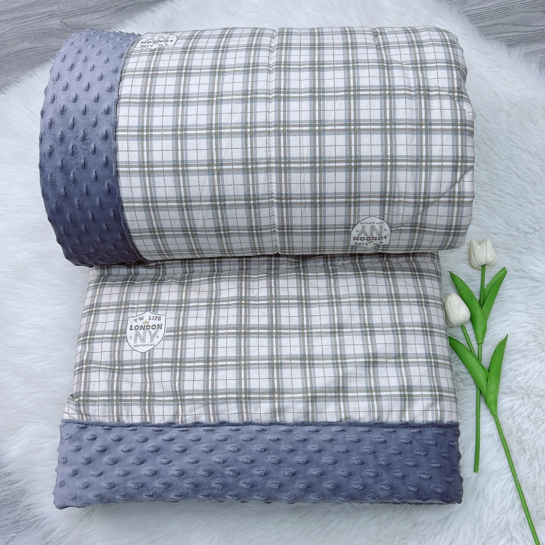 水木年华双人豆豆被1.5*2米加厚可以机洗四季通用亲肤绗缝纯棉