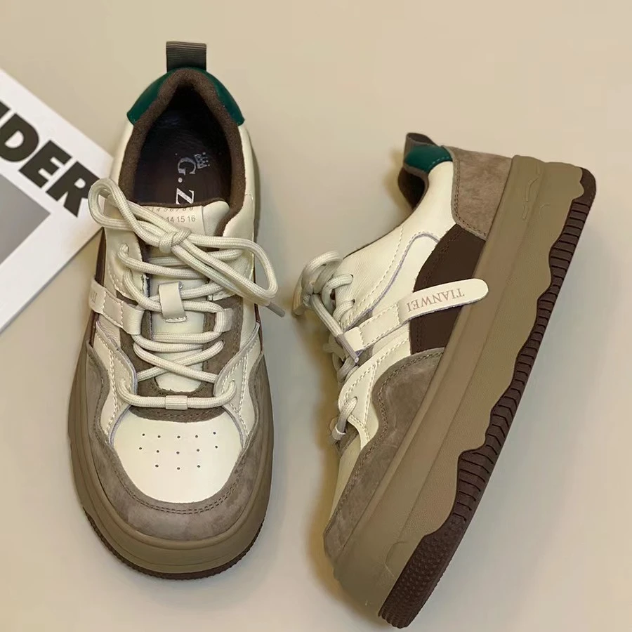 女鞋时尚百搭非图片厚底ins韩版春季拼色