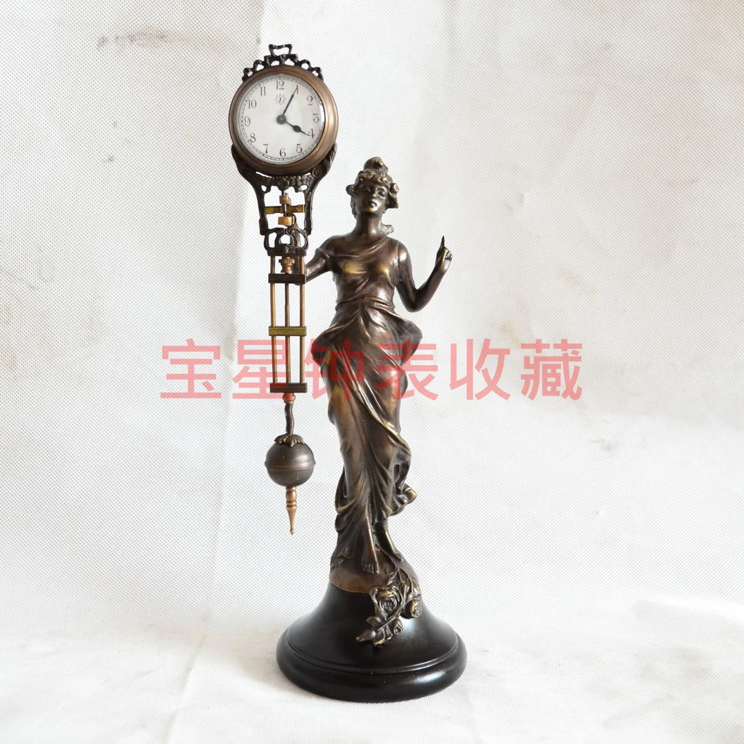摇摆钟机械欧式钟表摇表把玩小座钟复古机械钟台钟家居软装摆件