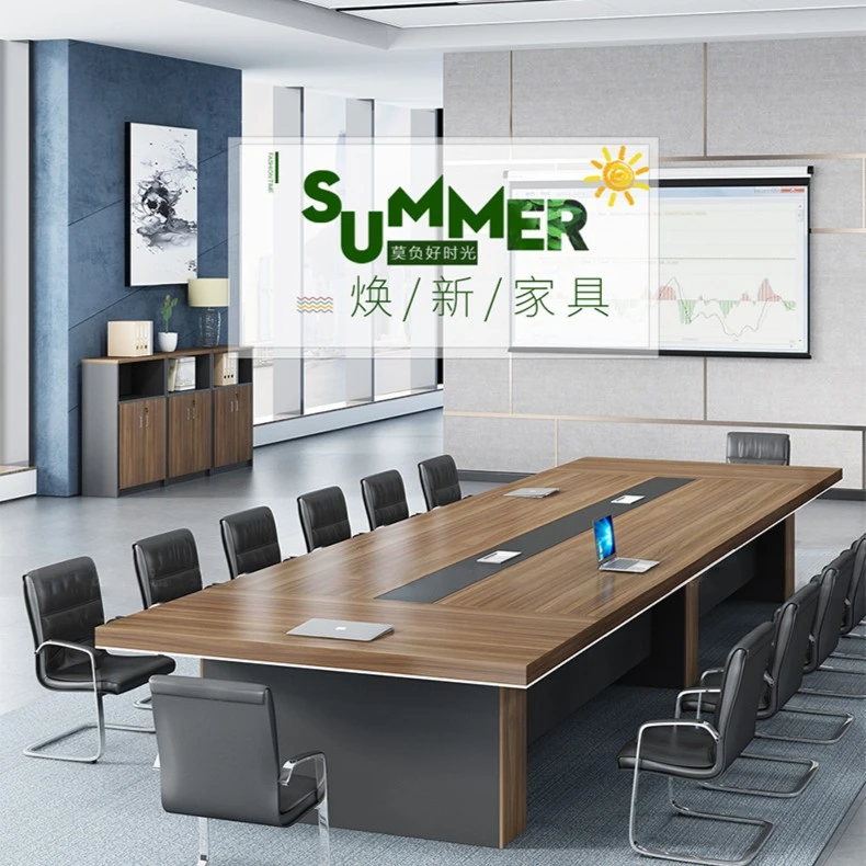 会议长桌椅简约时尚现代大型板式工艺接待长条桌办公会议桌长桌
