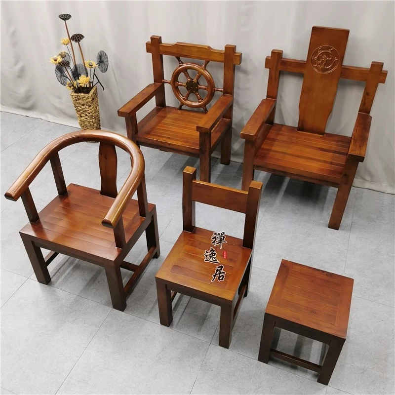 纯实木圈椅茶椅主人椅单椅中式围椅太师椅靠背椅家用靠背椅子方凳