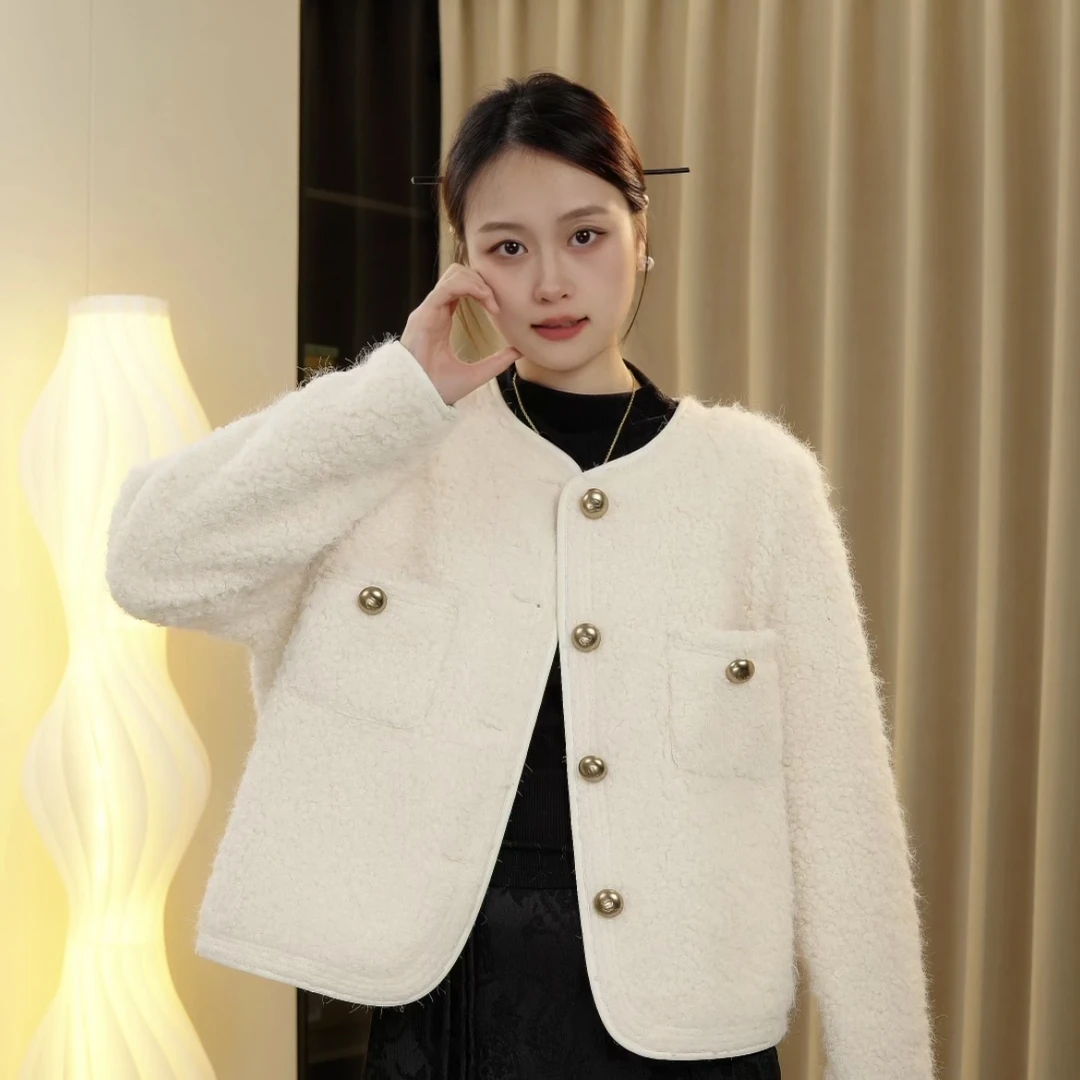 2024秋冬新款毛绒气质网红轻奢小香风时尚女士毛毛外套
