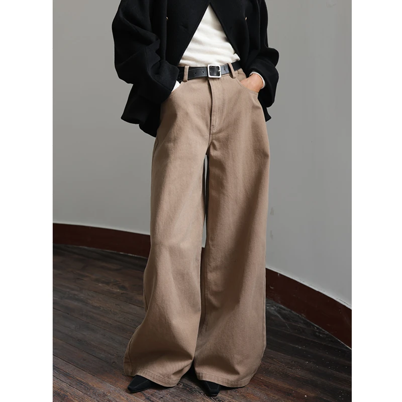 SUPERSCAPE素舶秋季BAI搭宽松显瘦垂感拖地长裤设计感阔腿工装裤