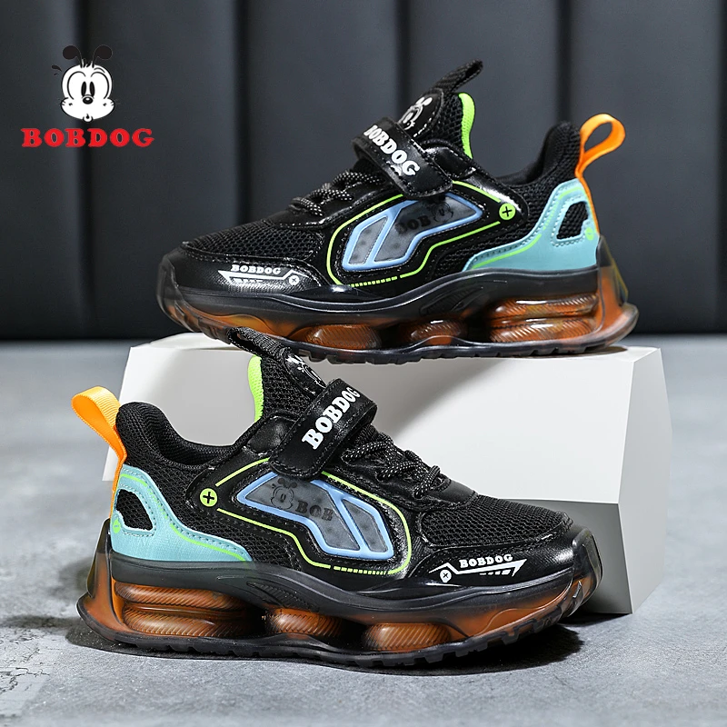 巴布豆童鞋男春秋季新款网面透气儿童男孩小学生中大童休闲运动鞋