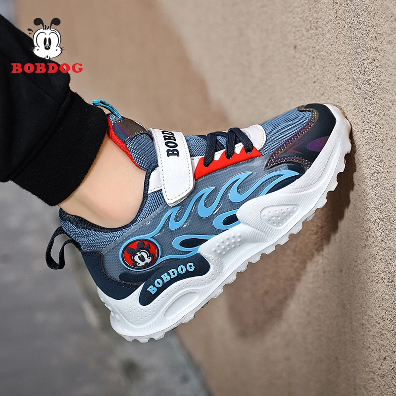 巴布豆儿童运动鞋男春秋季新款网面透气儿童男孩子中大童休闲鞋潮