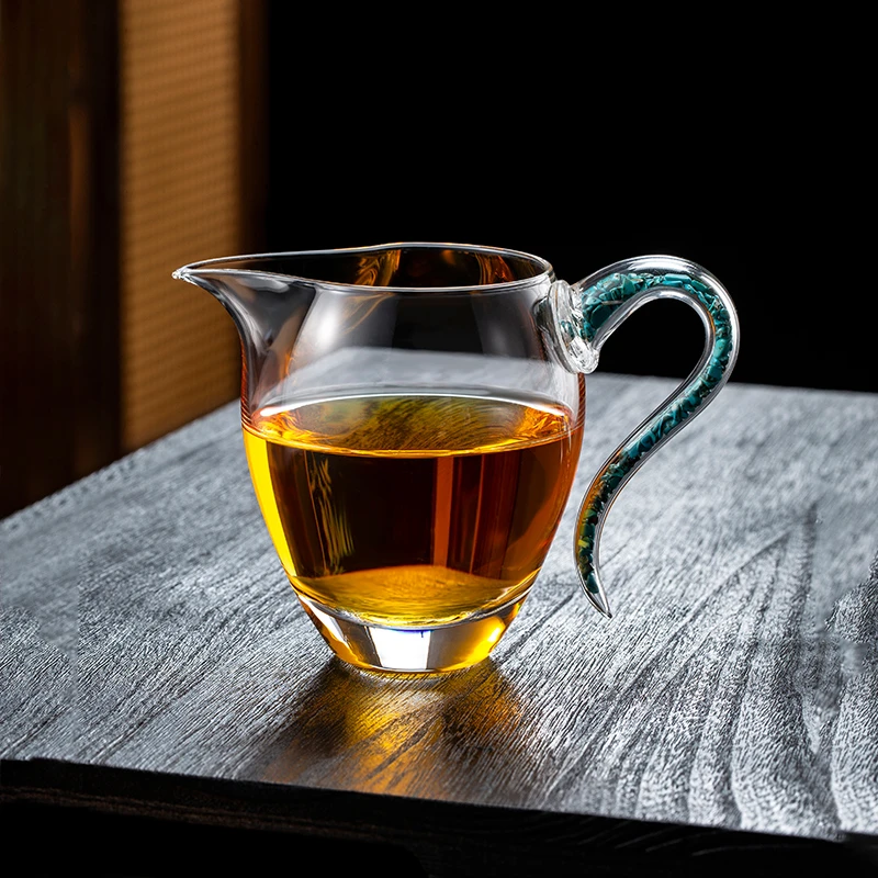 水晶茶具家用绿松石公杯透明耐热玻璃公道杯高档功夫茶海分茶器