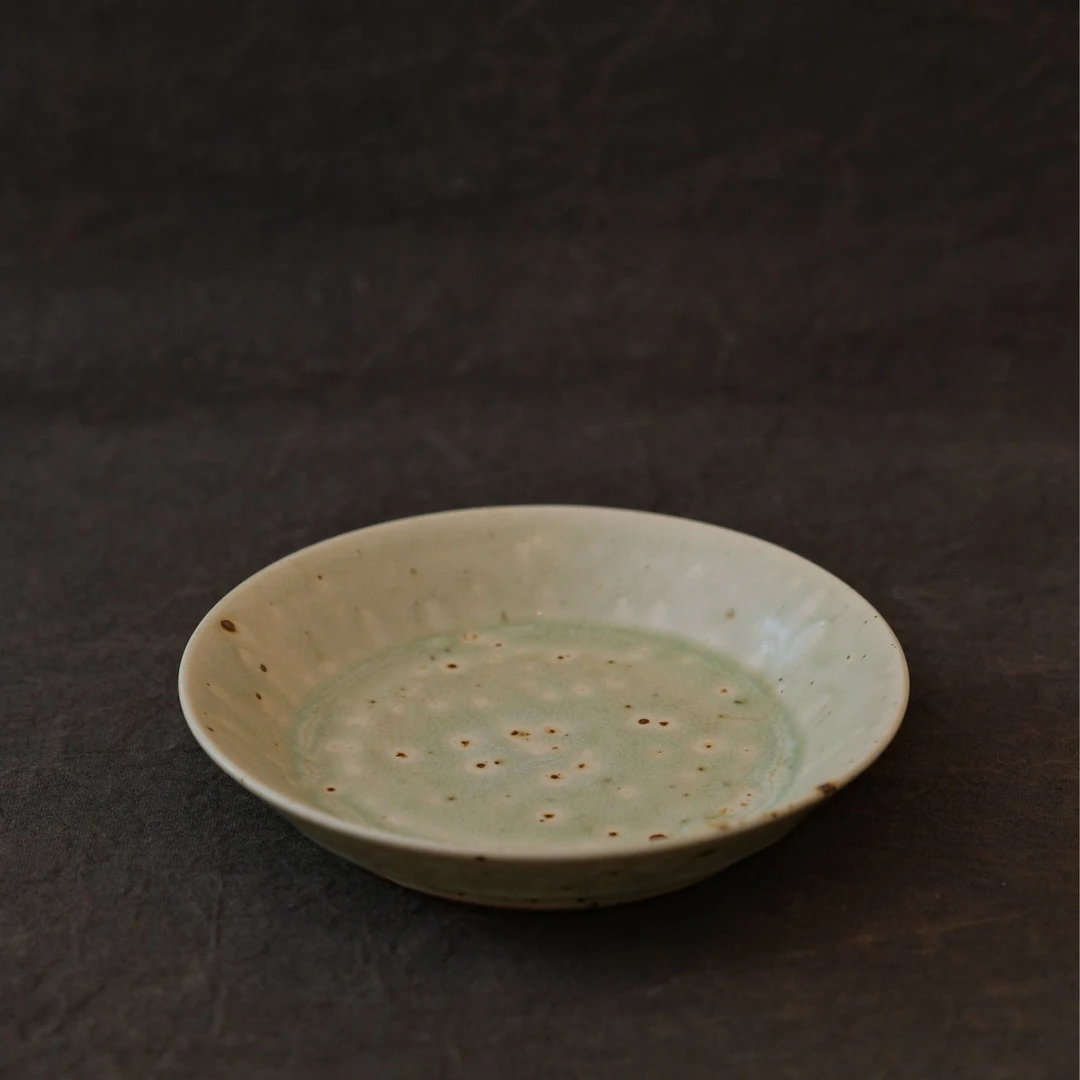 如沐系列 草木灰釉敞口壶承（直径16cm）