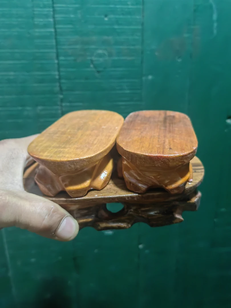 红木奇石底座石头摆件实木茶壶香炉托架手工