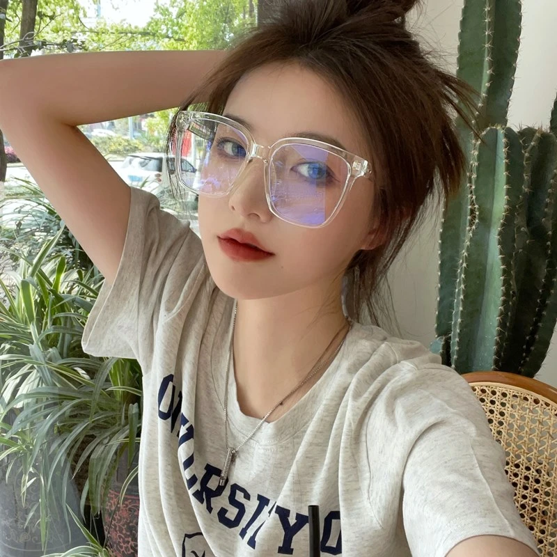 网红大框素颜神器黑框眼镜女韩版潮近视眼镜框大脸显瘦可配有度数