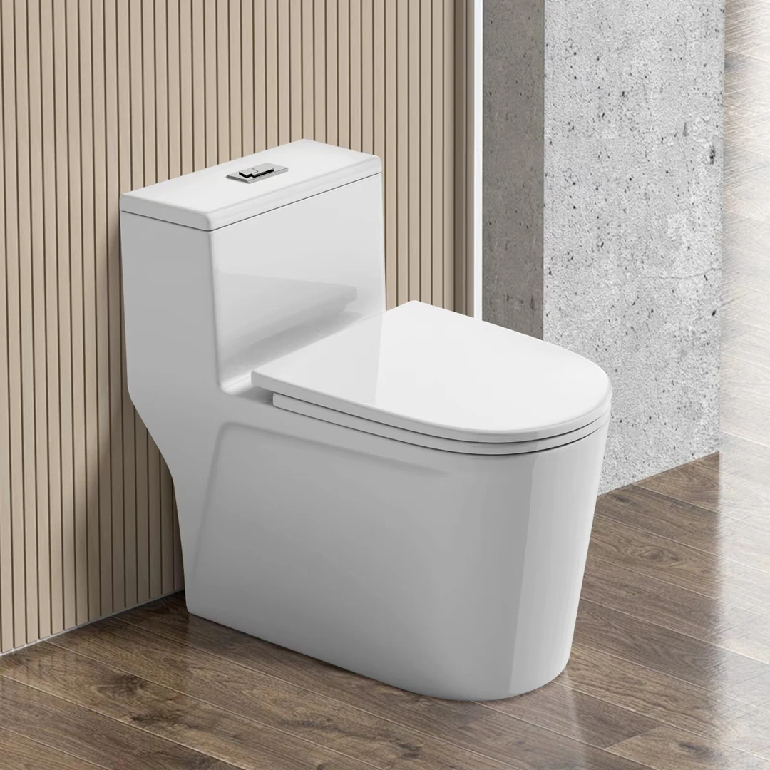 新款升级9.0大管道后驱式虹吸防溅防粘家用马桶座便器802虹吸式