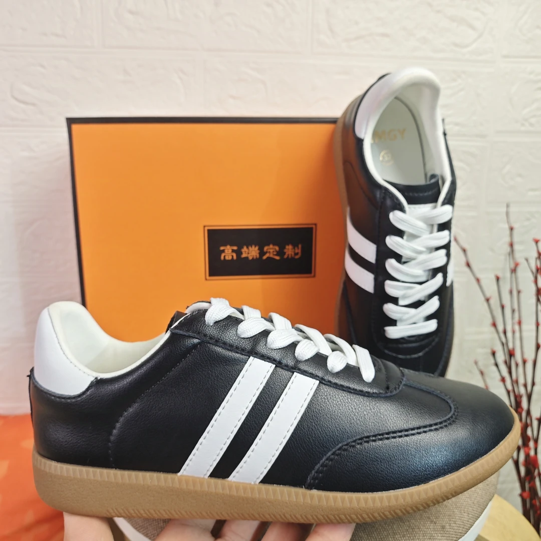 高定新潮真皮女款德训鞋经典四季鞋百搭显瘦青春登山玛丽珍小白鞋