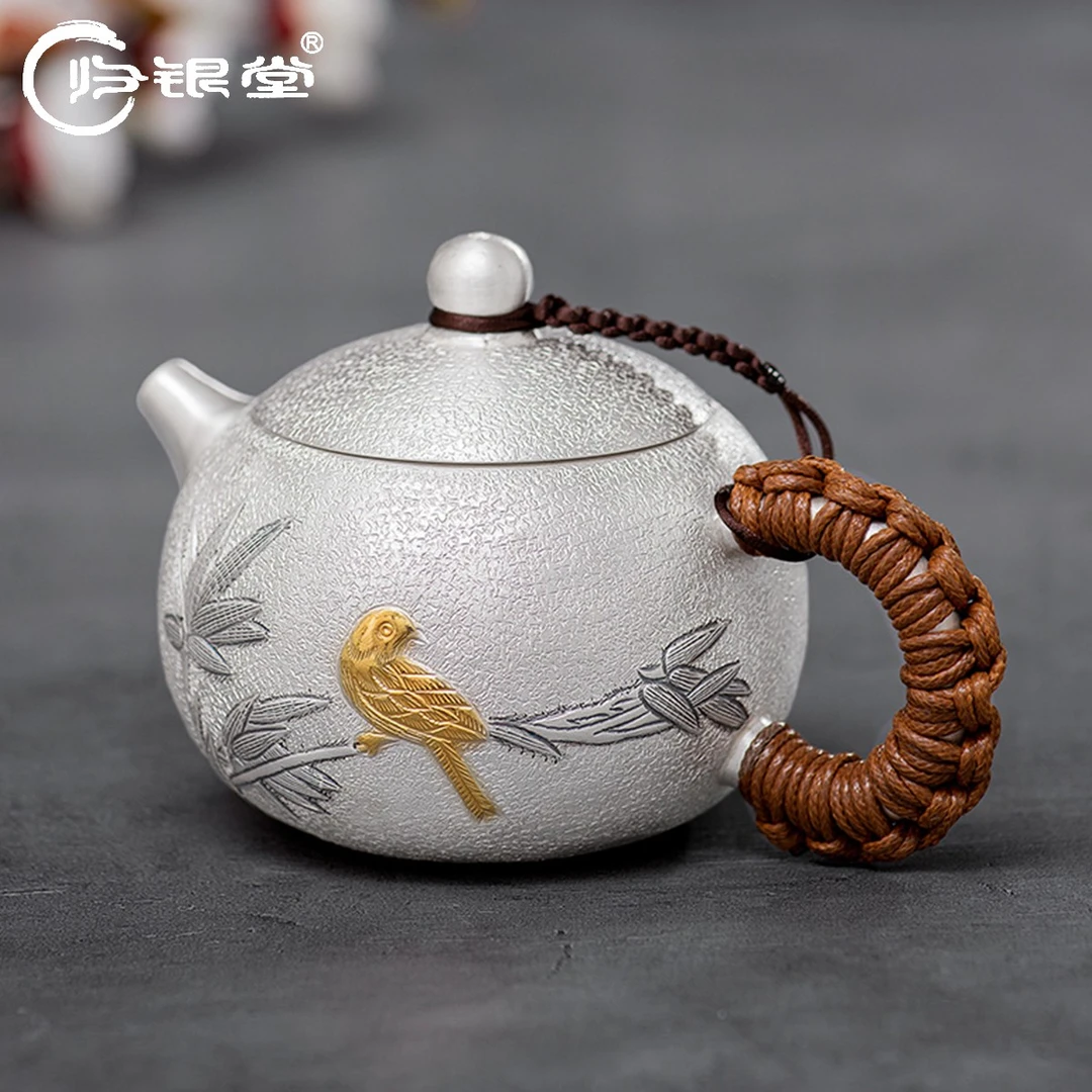 归银堂泡茶壶竹子喜鹊鸟西施家用功夫茶道茶壶GS-HCH200819
