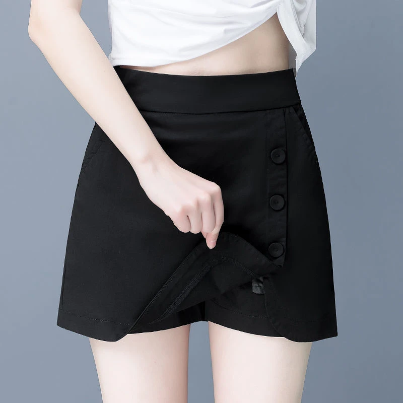 短裤女2025夏季新款韩版高腰不规则百搭a字裙显瘦休闲短裤裙女潮